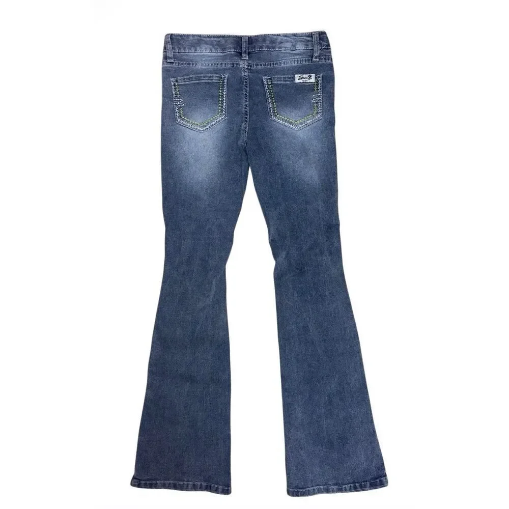 Seven7 Mini Gabby Distressed Flare Jeans
